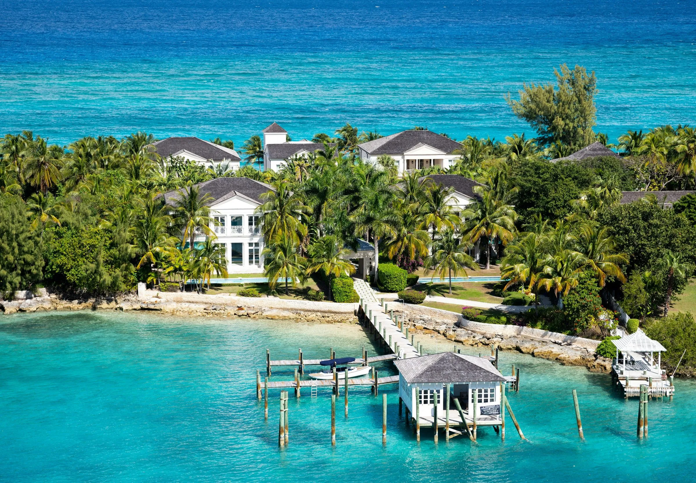 A private waterfront villa and dock