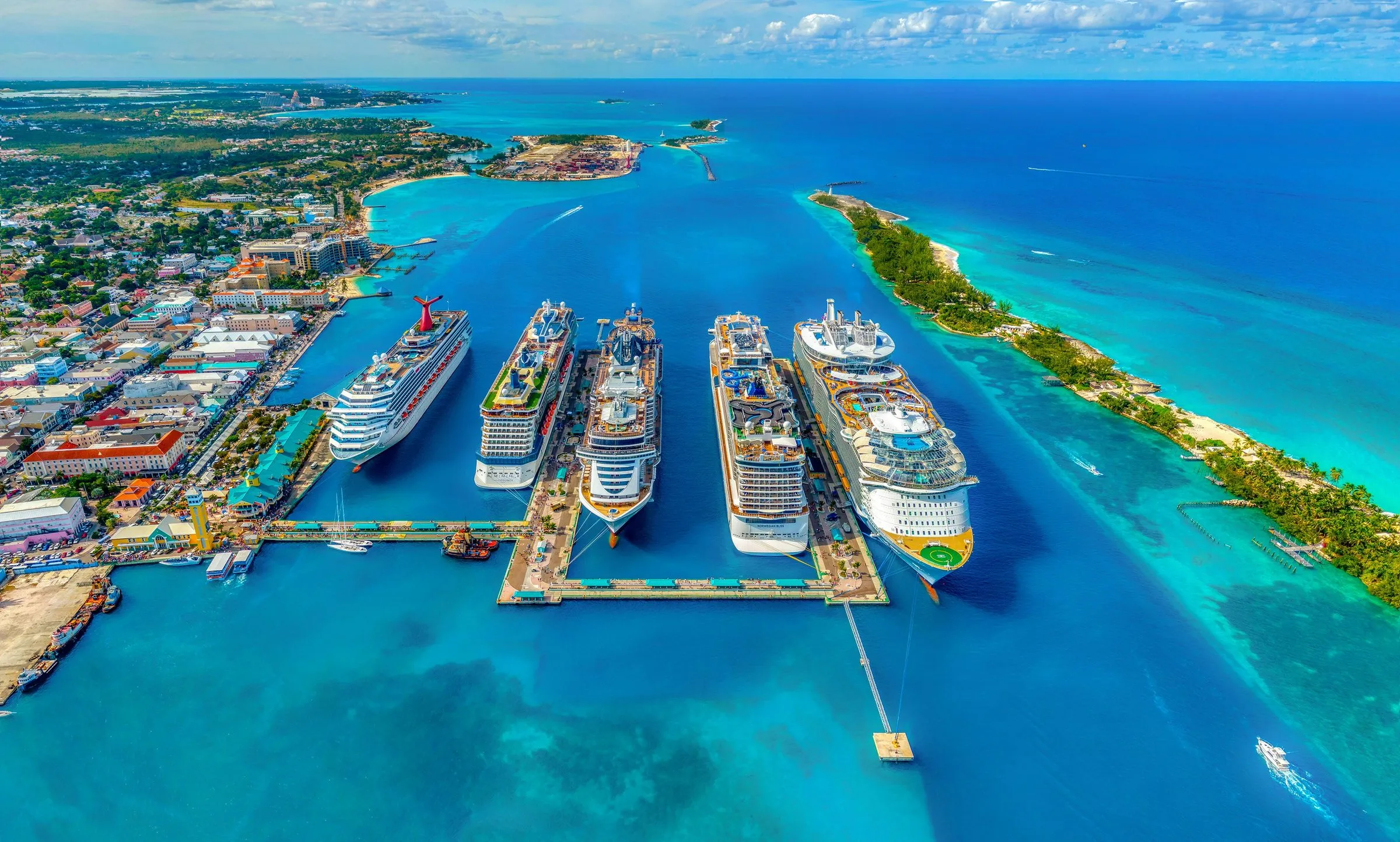 Cruise ships docked at Prince George Wharf