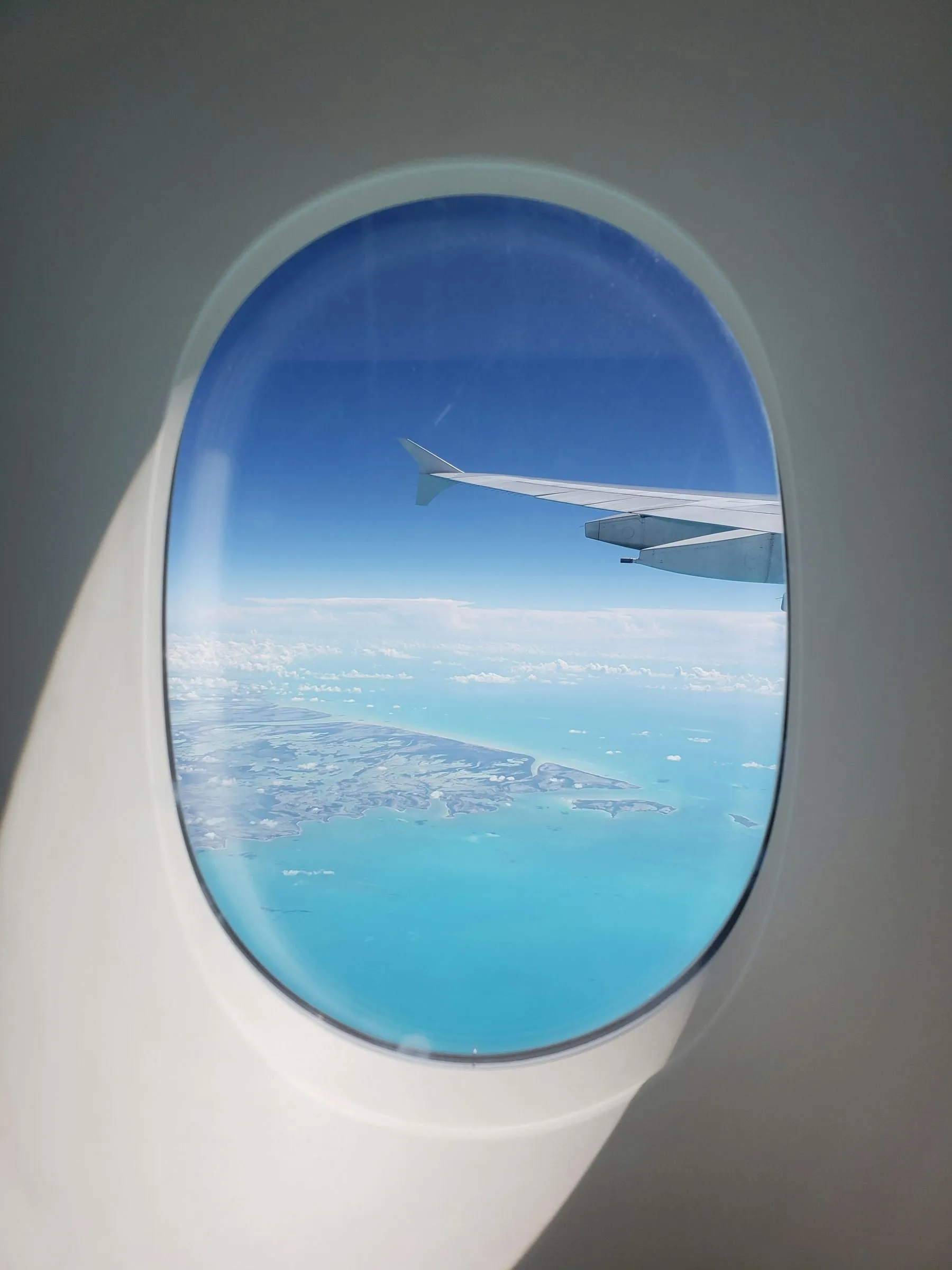 Descending over the Bahama Banks