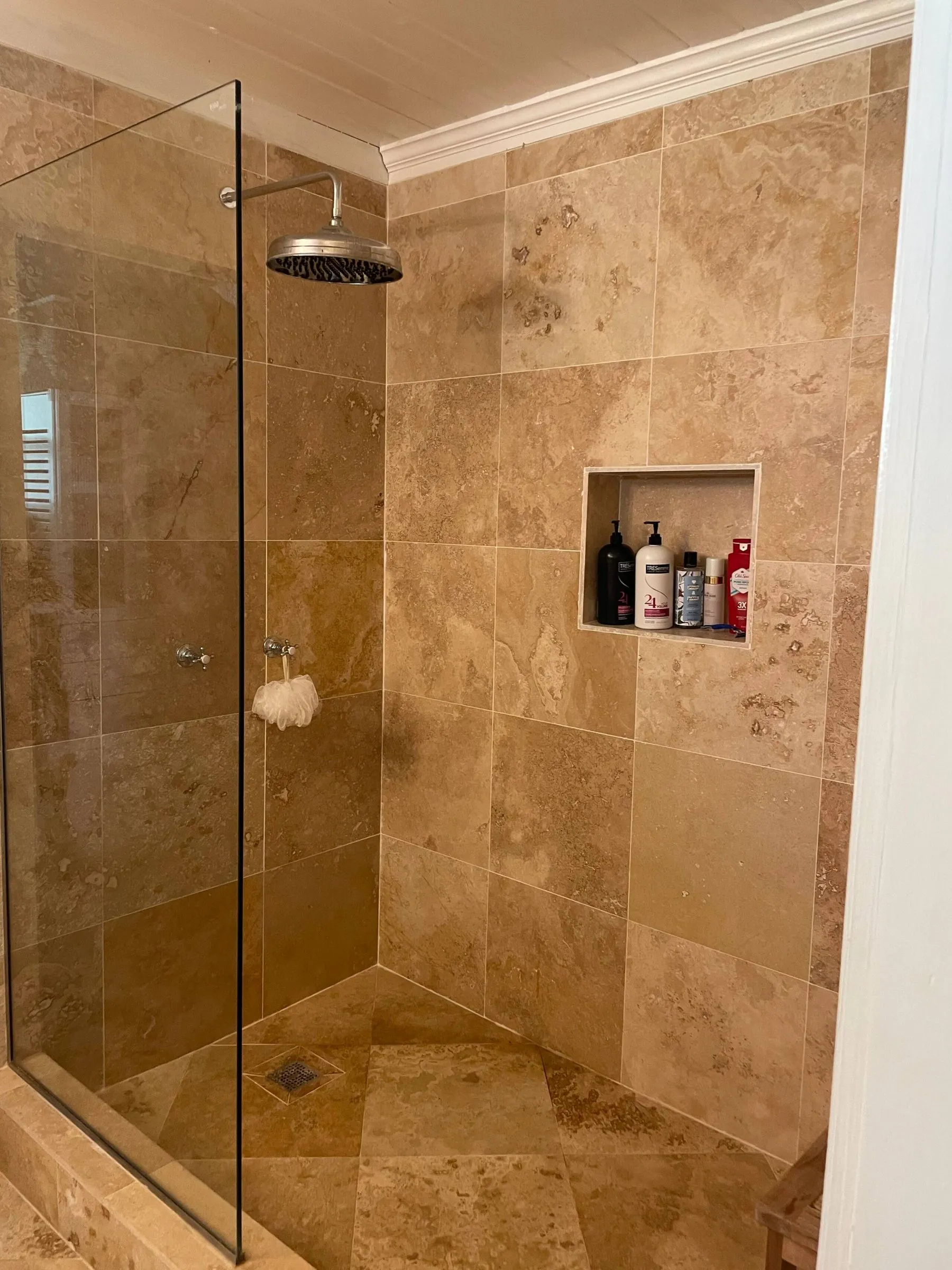 Tiled outdoor shower